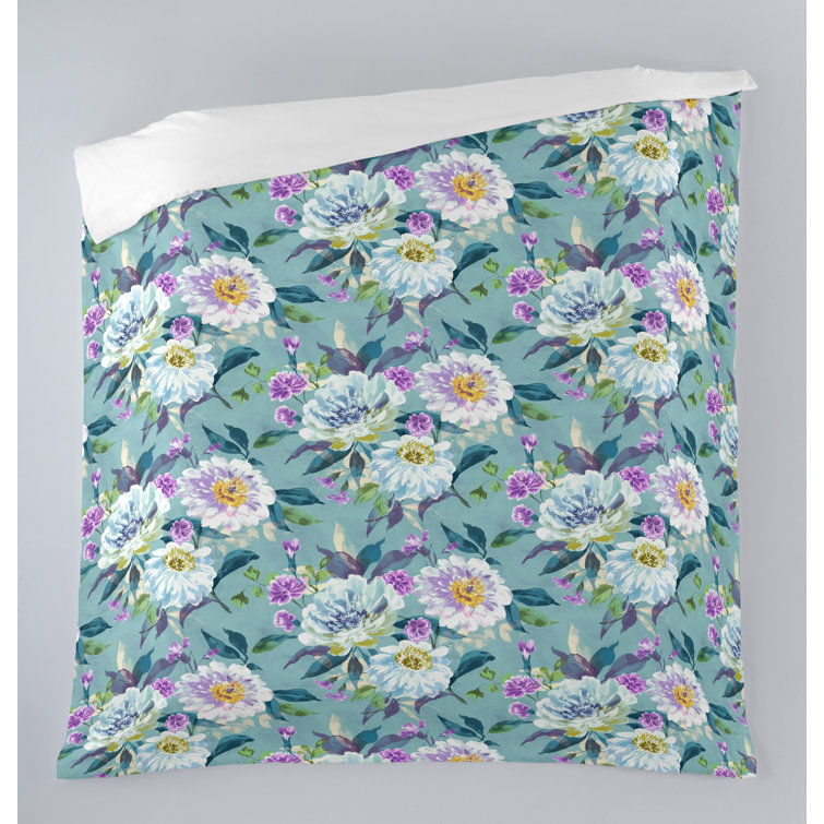 Ebern Designs Amparo Blue/Green/Purple Duvet Cover Wayfair.co.uk